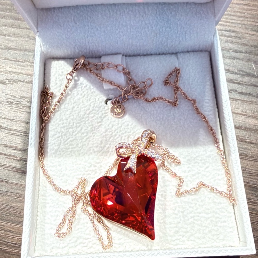 Radiant Red Heart Pendant Necklace